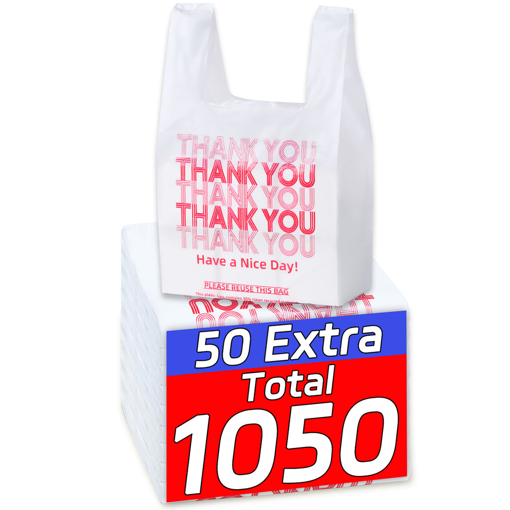 YovhVon Plastic Bags with Handles 1050 Counts